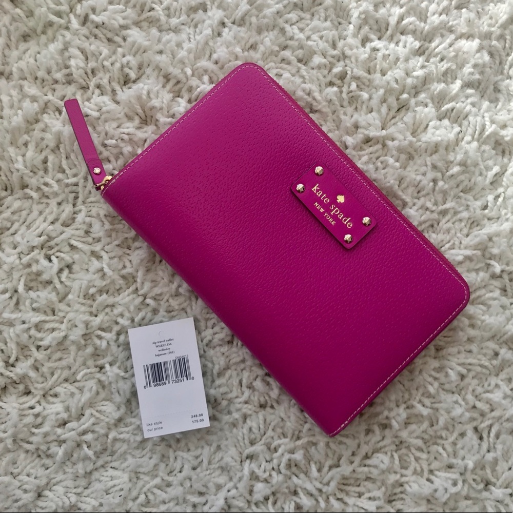 Kate Spade Wellesley Zip Travel Wallet, Baja Rose